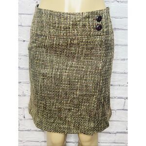 Talbots Womens Multicolor Tweed Textured Lined Straight Pencil Skirt Size 4